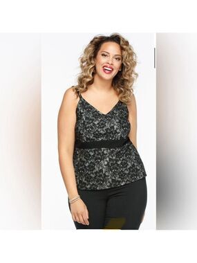 Ricki’s Sleeveless Lace Sparkle Peplum Top Size XXL
